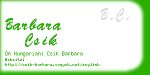 barbara csik business card